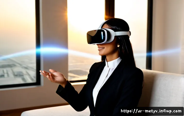 메타버스에서 네트워킹 하는 법 - Photorealistic modern home office in Dubai, an Arab professional wearing modest business attire and ...